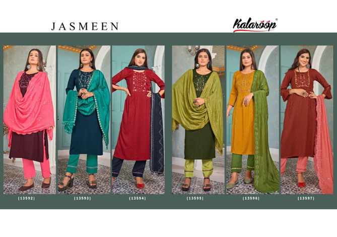 Kalaroop Jasmeen Fancy Wear Wholesale Designer Salwar Suits Catalog
